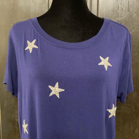 Knapp Studio Navy Tunic w/sparkle stars. Size 1X - Picture 4 of 9